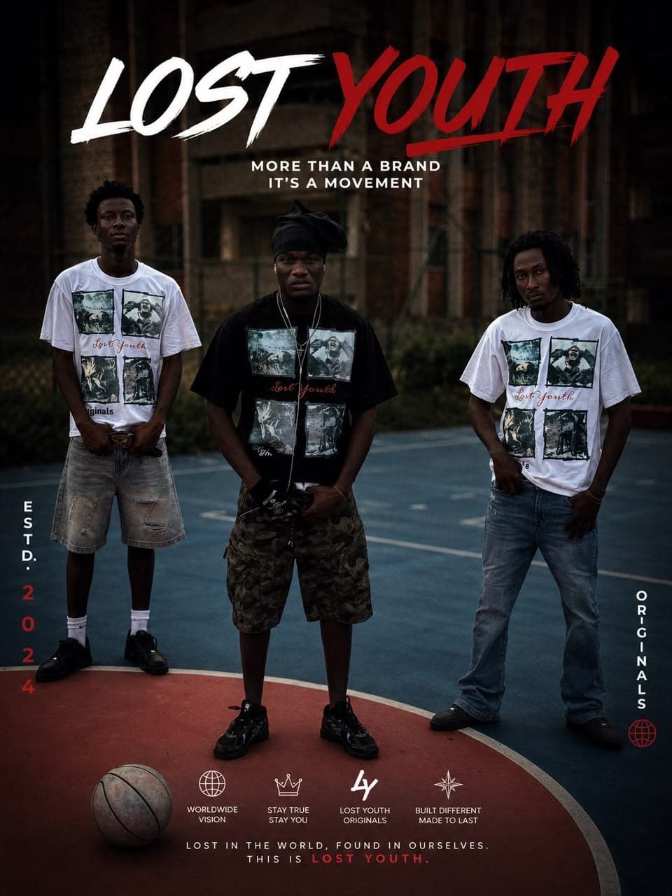 Lost Youth Originals campaign featuring three members of the movement